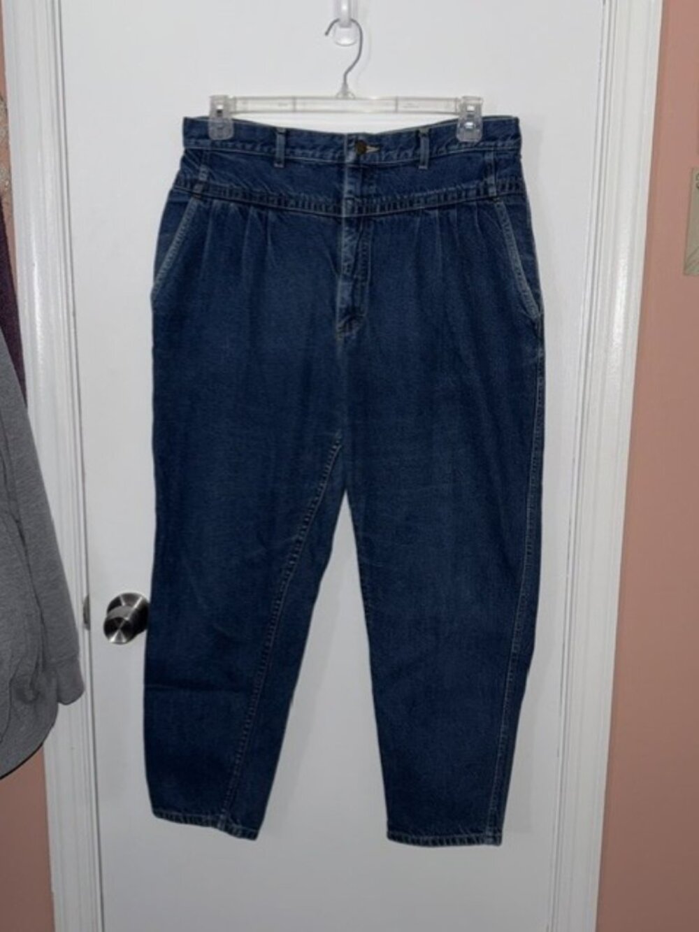 Vintage Lee High Rise Pleated Mom Jeans 22W Med Made in USA